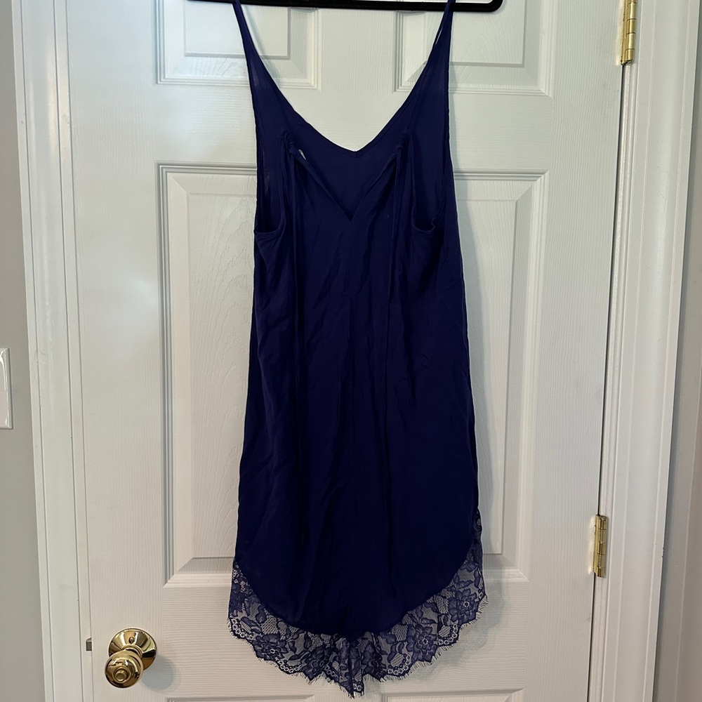 Free people navy blue slip lace dress